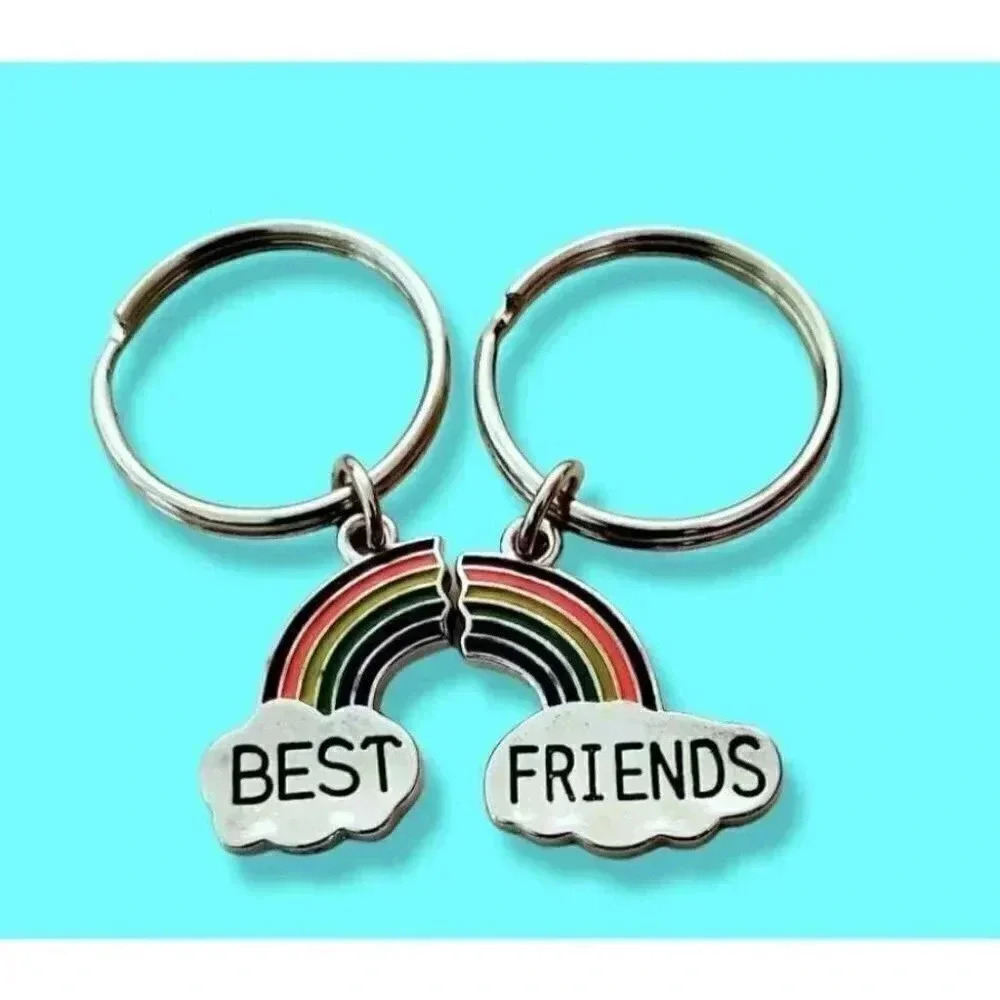 Me And My Best Friend Rainbow Charms Keychain